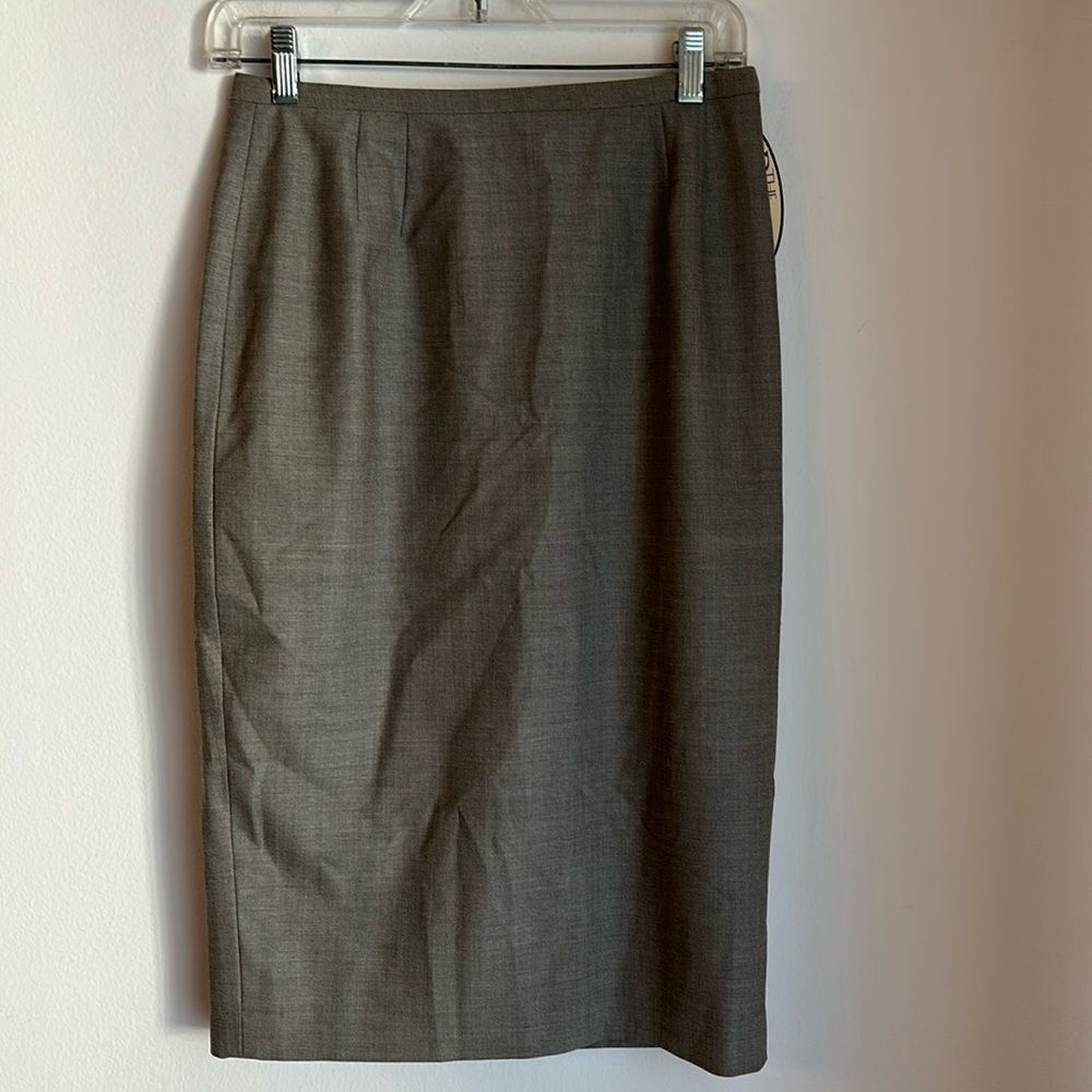 Anne Klein Vintage Wool Straight Pencil Knee Length Work Office Skirt Size 6 Nwt